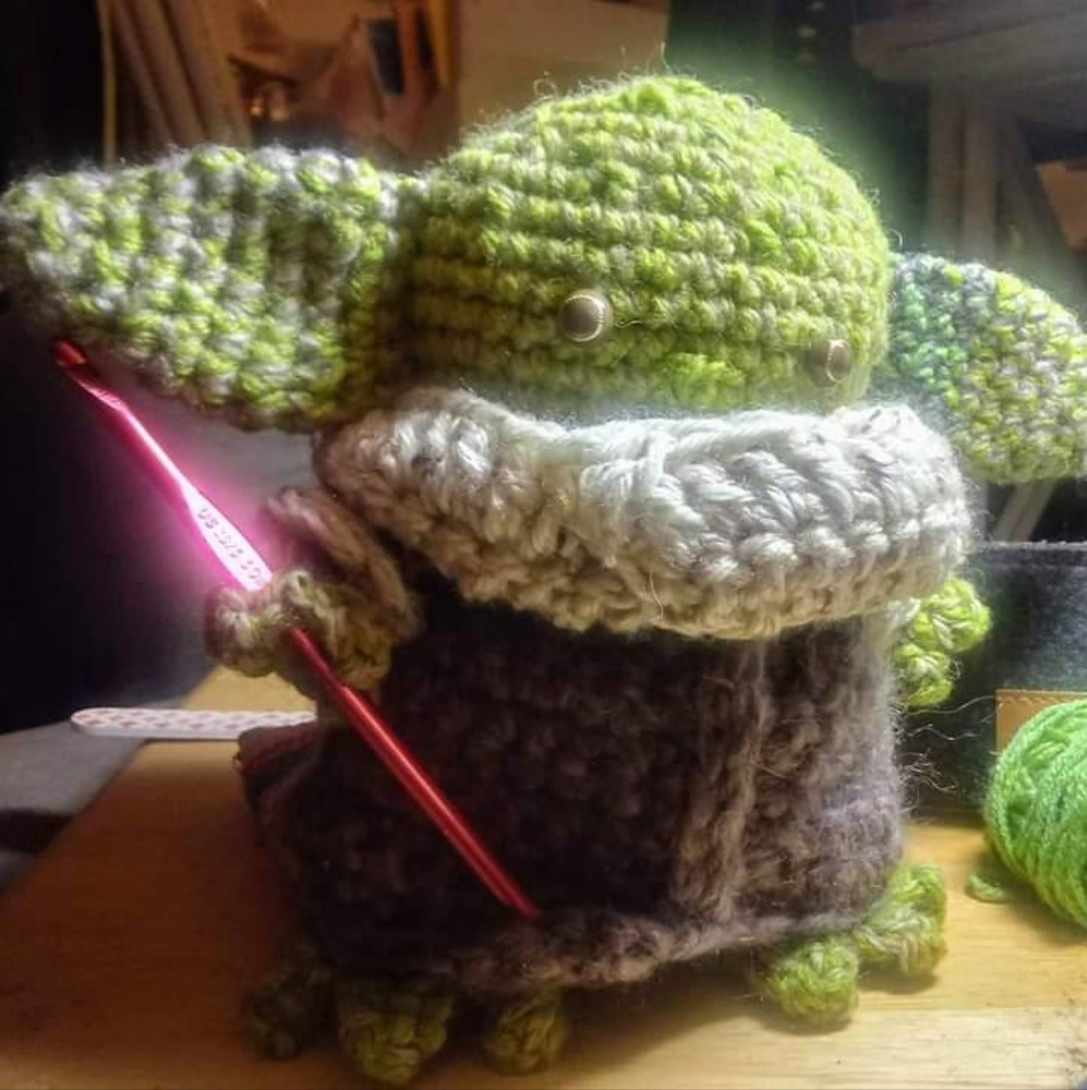 Baby Yoda!  Jedi of the stitches!